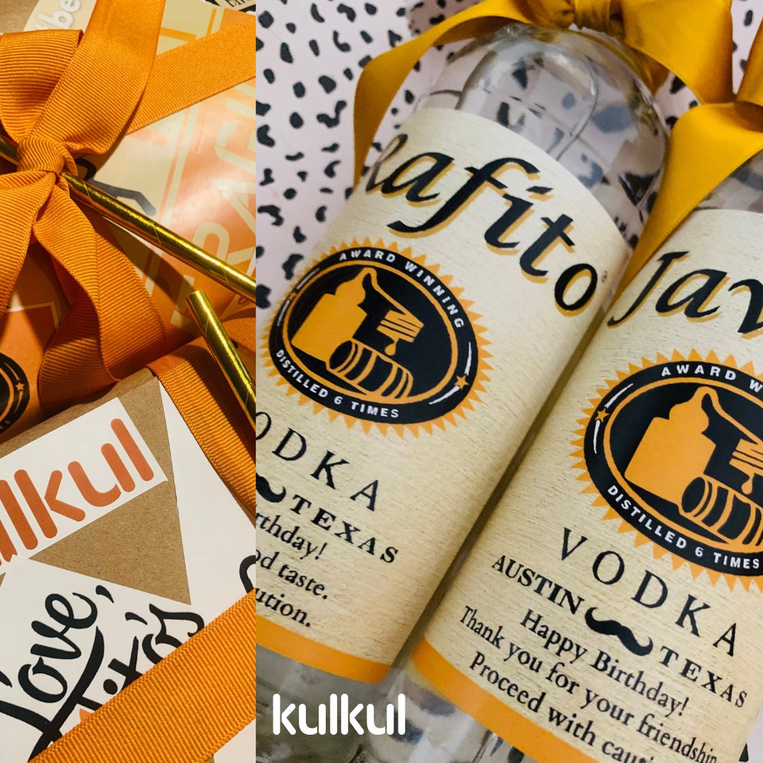 Vodka Tito's Label, 750ml Bottles, Printable Personalized Titos, Orange Alcohol Label, Birthday ...