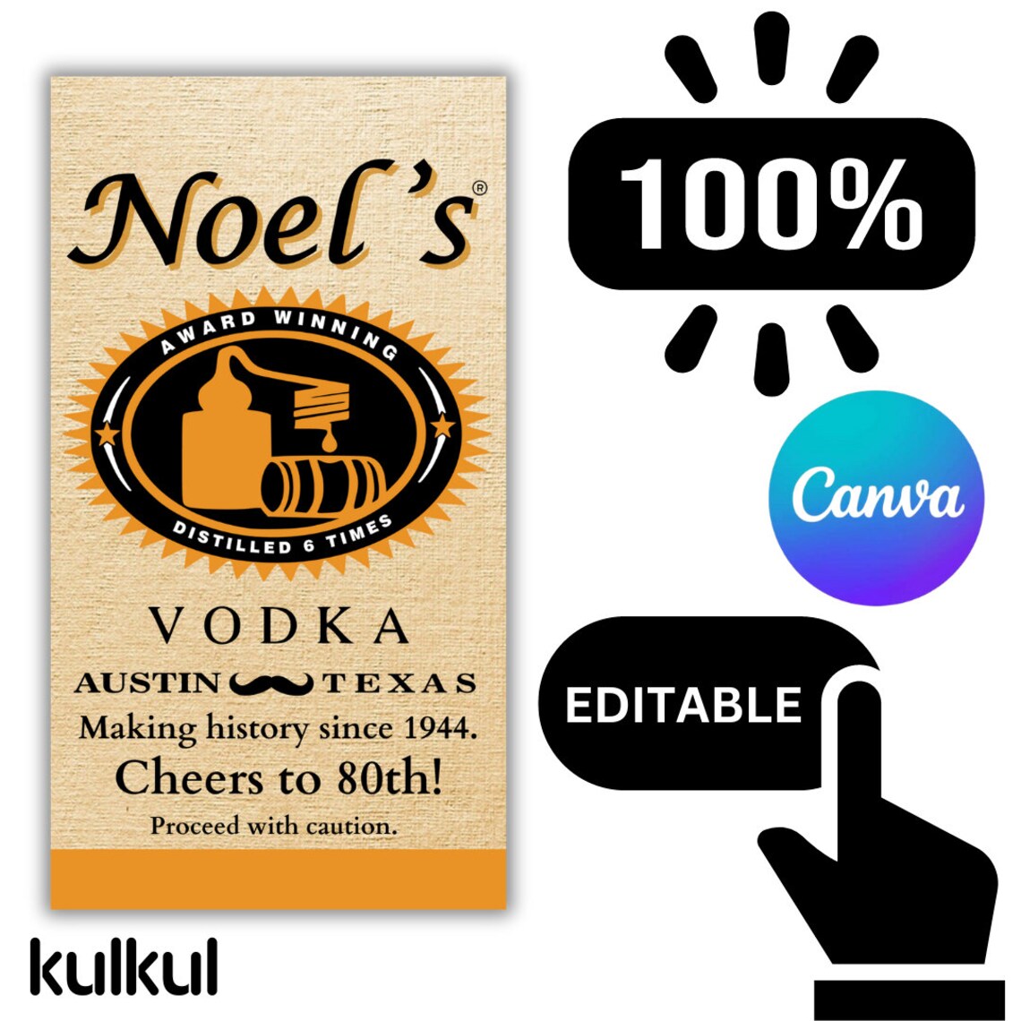 Vodka Tito's Label, 750ml Bottles, Printable Personalized Titos, Orange ...