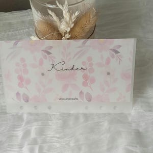 Personalisierter Umschlag rosa Blumen Design A6 - Frosty / Matt | Umschlagmethode