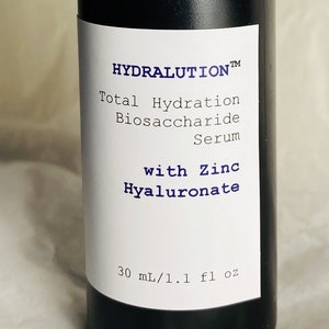 HYDRALUTION | Zinc Hyaluronate Biosaccharide Serum | Hyaluronic Acid, Biosaccharides, NMF&#39;s, Proteins, Phytoceramides | Hydrating, Firming