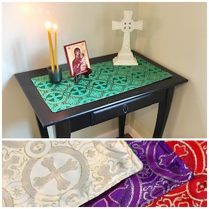 Liturgical Table Runner Set Reversible Table Runners Catholic, Orthodox Liturgical Year image 1