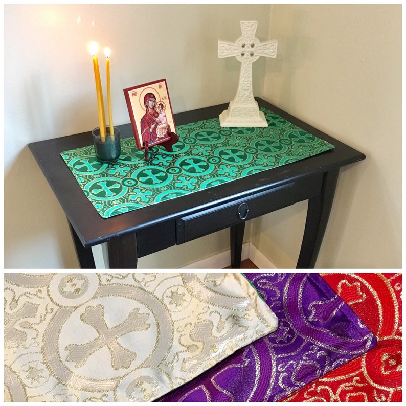 Liturgical Table Runner Set Reversible Table Runners Catholic, Orthodox Liturgical Year image 1
