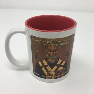 Saint Nicholas Mug Punch Heretics Mug Saint Nicholas Arius Mug Icon Mug Saint Nicholas Catholic funny coffee mug image 5