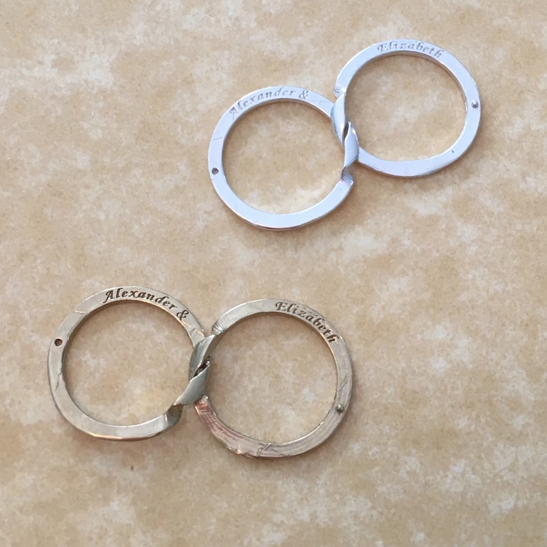 Replica Rings Alexander Hamilton Eliza Hamilton Hamilton Ring WITHOUT WORDS Interlocking Ring Sterling Silver Wedding Ring image 5
