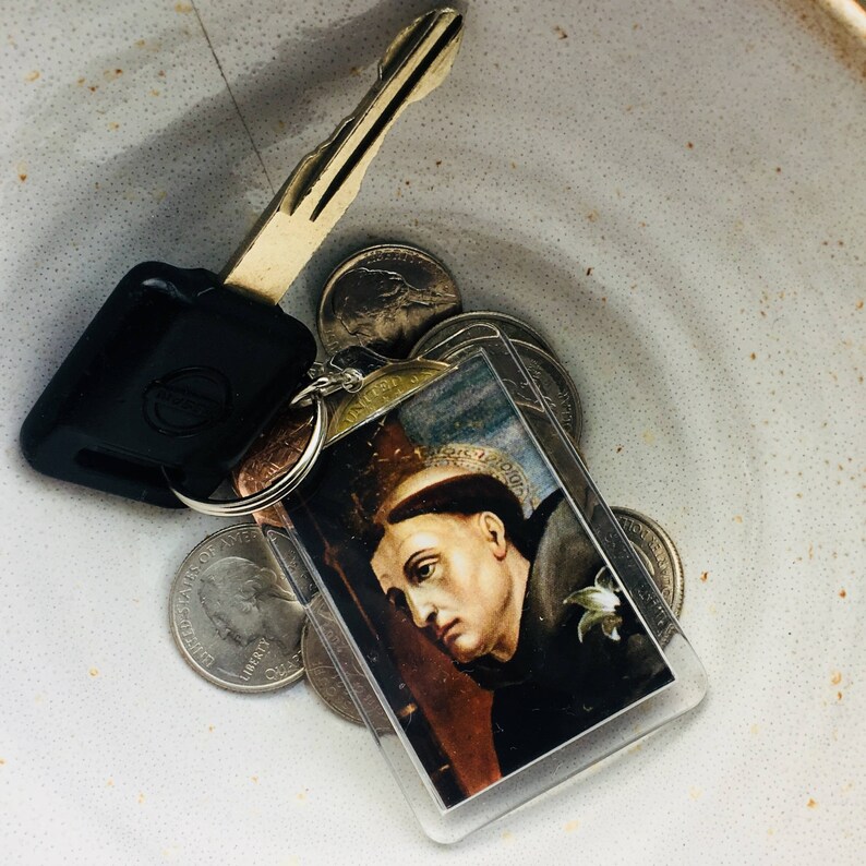 Saint Anthony Keychain patron saint of lost things image 1