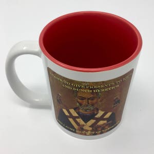 Saint Nicholas Mug Punch Heretics Mug Saint Nicholas Arius Mug Icon Mug Saint Nicholas Catholic funny coffee mug image 7