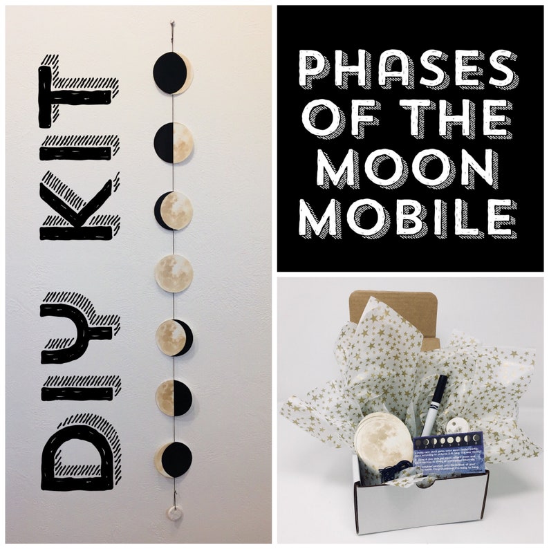 Moon Phases Mobile DIY Kit Vertical Mobile Kit Etsy