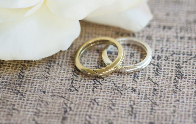 Replica Rings Alexander Hamilton Eliza Hamilton Hamilton Ring WITHOUT WORDS Interlocking Ring Sterling Silver Wedding Ring image 3