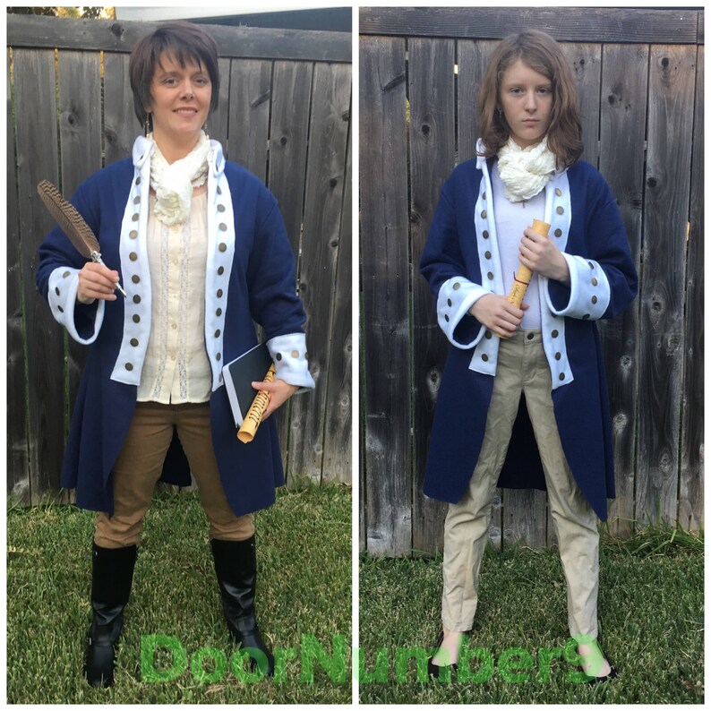 Alexander Hamilton Kids Colonial Costume Coat Jacket Fleece Etsy