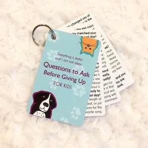 Questions to Ask Before Giving Up Key Ring Card Set FOR KIDS