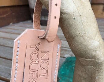 Leather privacy luggage tag