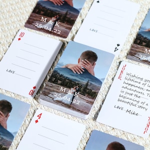 Cartas de baralho de livro de visitas personalizado, alternativa de livro de visitas de casamento, cartão de festa de noivado, presente de casamento personalizado, livro de assinaturas de casamento