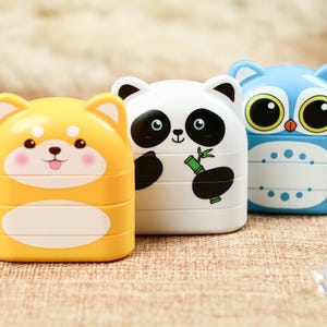Benutzerdefinierte doppelte Kleidung Namen Stempel für Schulkinder, Cartoon Kid Robbe süß für, wasserdicht, Namen Stempel, Stoff Stempel, Logo Stempel, Kindergarten Stempel