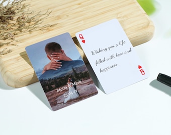 Personalisiertes Foto Kreatives Hochzeitsgästebuch,Leere Spielkarten, Hochzeitsgästebuch Alternative,Hochzeits Mitteilungskarten