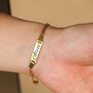 Personalized 14K Gold Baby ID Bracelet, Custom Baby Name Bracelet, Newborn Gift, Perfect for New Moms, Birthday Gift, Handmade Jewelry