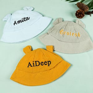 Custom Kids Summer hat, Embroidered baby hat, personalized hat, custom summer hat, kids hat, Baby Fisherman&#39;s hat, Baby shower gift