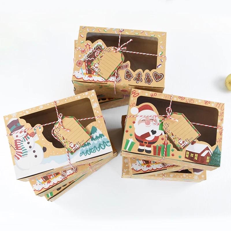 Christmas Cookie & Treat Boxes - Kraft Gift Boxes (Set of 2)