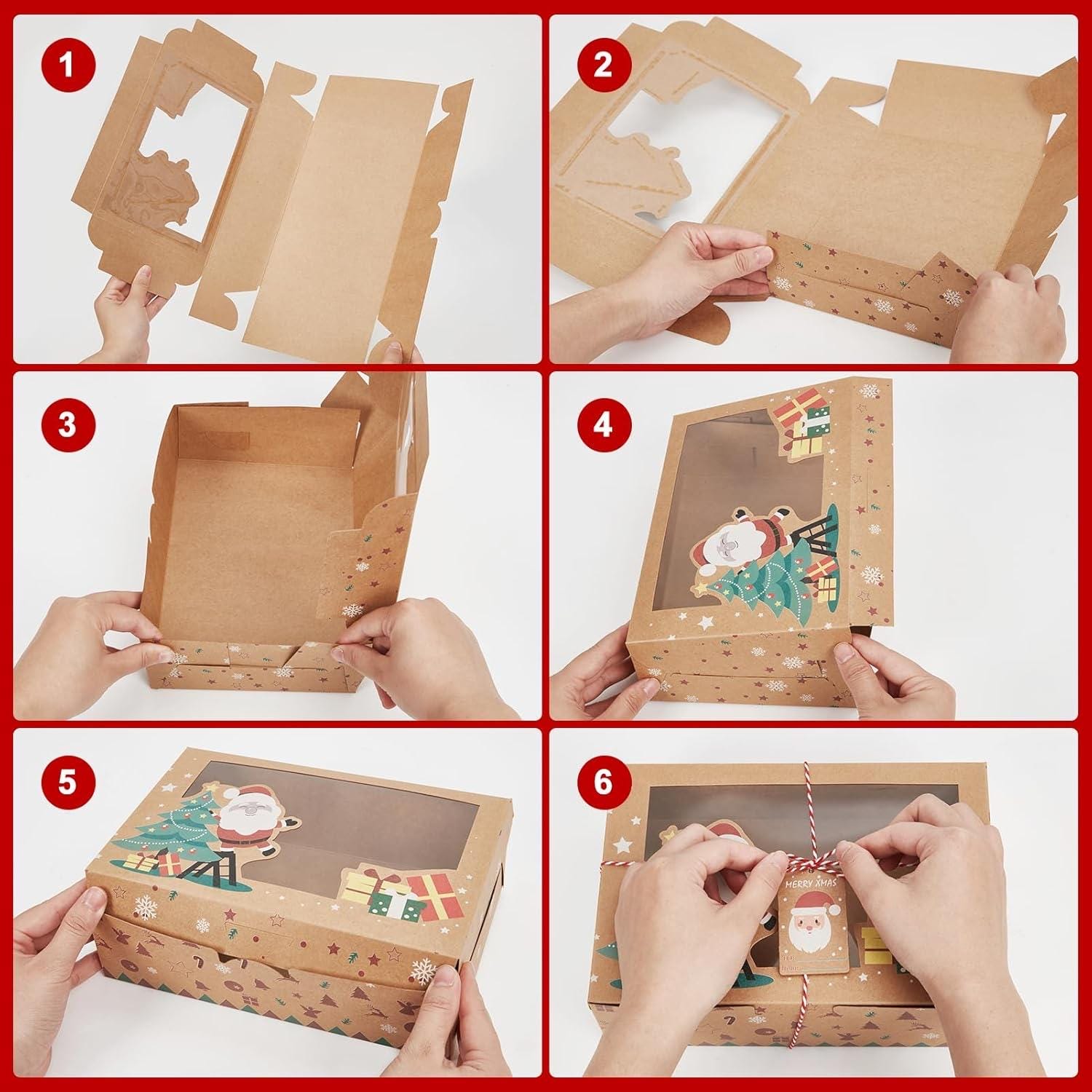 Christmas Cookie & Treat Boxes - Kraft Gift Boxes (Set of 2)