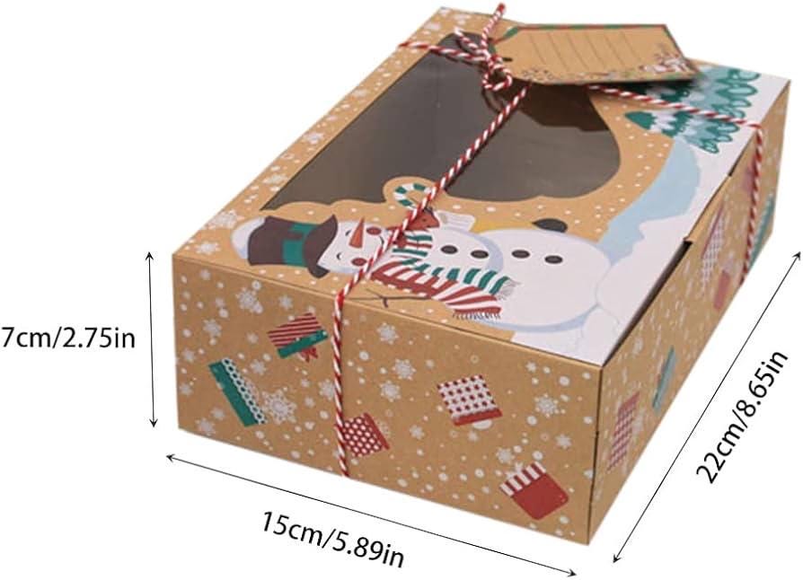Christmas Cookie & Treat Boxes - Kraft Gift Boxes (Set of 2)