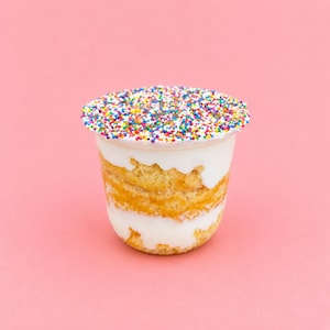 Famous Dot Sprinkle Cake Cup | Moist Vanilla Birthday Cake Dessert | Rainbow Sprinkle Cake Jar | Gift for Birthday