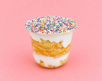Famous Dot Sprinkle Cake Cup | Moist Vanilla Birthday Cake Dessert | Rainbow Sprinkle Cake Jar | Gift for Birthday