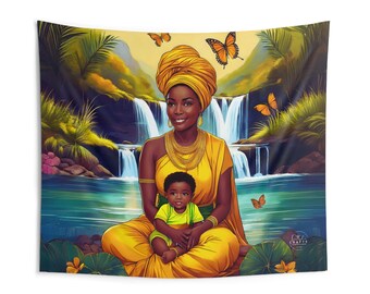 Tapiz de Oshun e Ideu: Decoración afrocaribeña yoruba para el altar del hogar