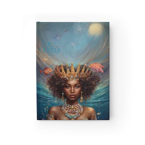 Orisha Yemaya Journal - Ruled Line, African Ocean Goddess, Spiritual Writing Diary, Manifestation Book, Stationery Gift, Libreta de Ita