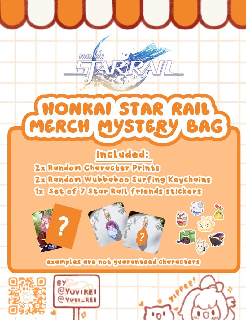 Honkai Star Rail Merchandise Mystery Bag! (random Stickers, Keychains ...