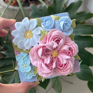 Handmade Clay Flower Fridge Magnet: Floral Kitchen Decor