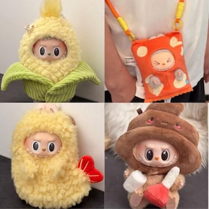 Funny La Bubu Clothes, La Bubu Outfit, Snack Bag Costume for Tiny Doll, Handmade Doll Clothes Set, La Bubu Accessories, Unique La  Bubu Gift