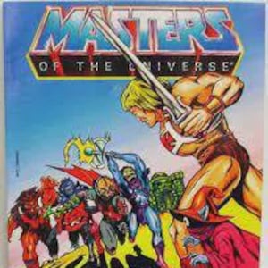 May include: A vintage comic book cover featuring the title "Masters of the Universe." The artwork depicts He-Man wielding a sword, with several villains and the text "Hordak - The Ruthless Leader's Revenge!" against a colorful background.