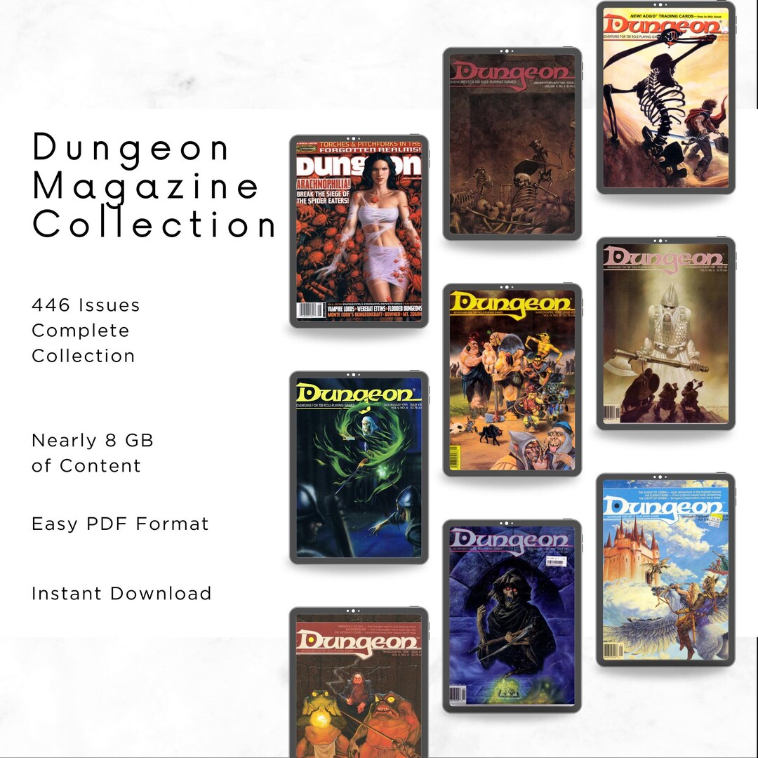 222 Issues Dungeon MAGAZINE Complete Collection PDF Instant Delivery ...