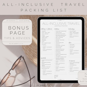 travel packing checklist all inclusive vacation, packing list printable, vacation luggage checklist editable, travelling pack list caribbean