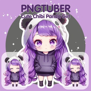 Cute Girl PNGTuber Model | Kawaii Chibi Avatar | Ready For Twitch | Streamlabs | Panda Hood | Streaming | OBS | Premade PNG Tuber | Discord