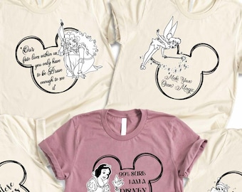 Coquette Bows Disney All Princesses Shirt, Tiana Ariel Elsa Rapunzel Belle Jasmine Tee, WDW Magic Kingdom Family 2026 Girls Trip Sweatshirt
