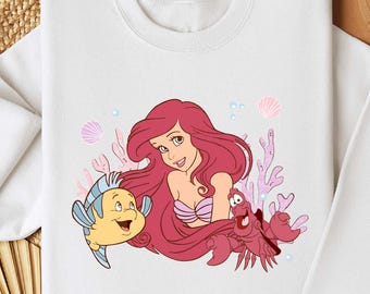 Retro Vintage Ariel The Little Mermaid Shirt, Vintage Ariel Mermaid Tee, Retro Ariel Flounder Shirt, Classic Disney Princess Shirt