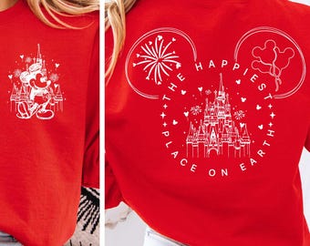 Disney Mickey Mouse Sketch Portrait Classic Pose Shirt, Mickey Front and Back Tee, Magic Kingdom T-Shirt, Disneyland Matching Family Sweater