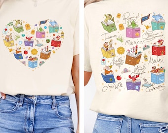 Camiseta del Club de Lectura de Princesas Disney, Camiseta de Princesas Disneyland en Acuarela, Regalo para Amantes de los Libros, Camiseta de Lectura de Libros de Disneyland