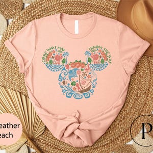 Camiseta de Moana de Disney, camiseta "Come What May I Know The Way", suéter de aventuras de Disney, sudadera para el viaje a WDW, camiseta hawaiana con orejas de Mickey Mouse imagen 3