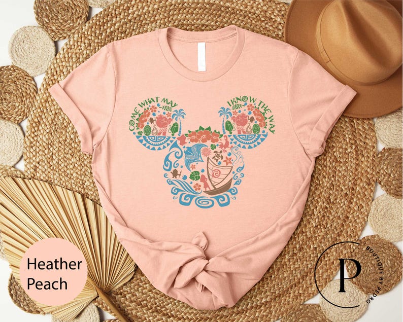 Camiseta de Moana de Disney, camiseta "Come What May I Know The Way", suéter de aventuras de Disney, sudadera para el viaje a WDW, camiseta hawaiana con orejas de Mickey Mouse imagen 3