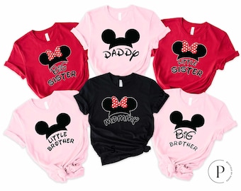 Mickey and Minnie Mouse Ears Matching Family Trip T-Shirt, Disney Vacation Shirt, Mickey Dad Tee, Minnie Mom T-Shirt, Minnie & Mickey Shirt