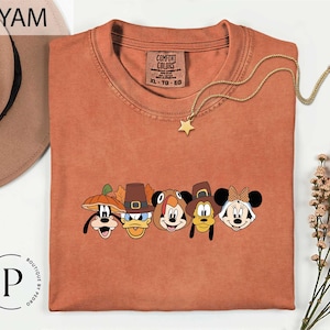 Comfort Colors® Mickey And Friends Thanksgiving T-Shirt, Disney Thanksgiving Mickey Shirt, Happy Thanksgiving Mickey and Friends Sweatshirt