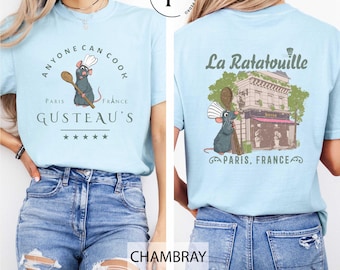 Comfort Colors Two-sided Remy Ratatouille T-Shirt, Ratatouille Paris Shirt, Little Chef Shirt, Anyone Can Cook Shirt, Eurodisney Trio Shirt