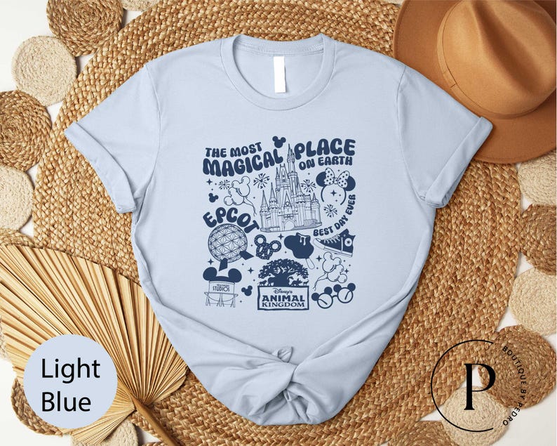 The Most Magical Place On Earth Shirt, Disney World Sweatshirt, Disney Vacation Sweater, Disneyland Tee, Disney Trip T-Shirt, WDW Shirt image 1