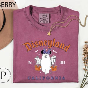 Halloween Disneyland Matching Mickey and Minnie Ghost T-Shirt, WDW Spooky Tee, Disneyland Halloween Est. 1955 Shirt, Disney Mickey Ghost Tee