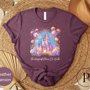 Happiest Place on Earth Shirt, Magic Kingdom T-Shirt, Disney Castle Floral Tee, Magical World Sweater, Magical Kingdom, Disney World Shirt