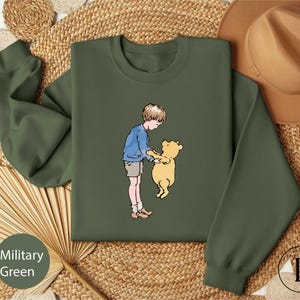 Maglietta retrò Disney Winnie The Pooh e Christopher Robin, maglietta abbinata per la famiglia Magic Kingdom Holiday, felpa di compleanno Winnie The Pooh