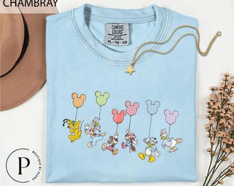 Disney Mickey and Friends Shirt, Mickey Balloon Tee, Vintage Disney Characters Shirt, Disney Mouse Head Tee, Disney Family Trip Matching Tee