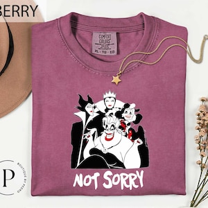 Disney Villains Ursula Cruella Evil Queen Not Sorry T-Shirt, Disneyland Villains Not Sorry Shirt, Magic Kingdom WDW Epcot Theme Park