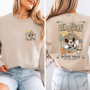 Mickey Cowboy Sweatshirt, Western Mickey Mouse Sweater, Disney Western T-Shirt, Disneyland Trip Shirt, Mickey Desert Vibes Sweater